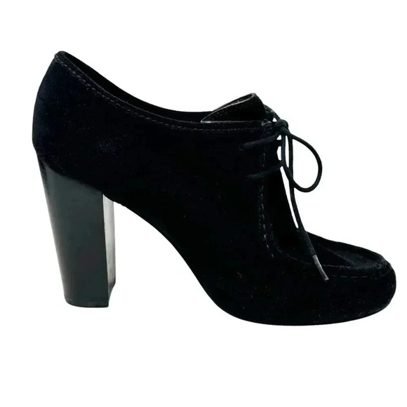 Marc Jacobs black suede heeled lace up booties boots womens size 39 US size 8 - Picture 3 of 12
